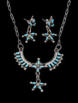 Native American Turquoise Necklace and Earring Set