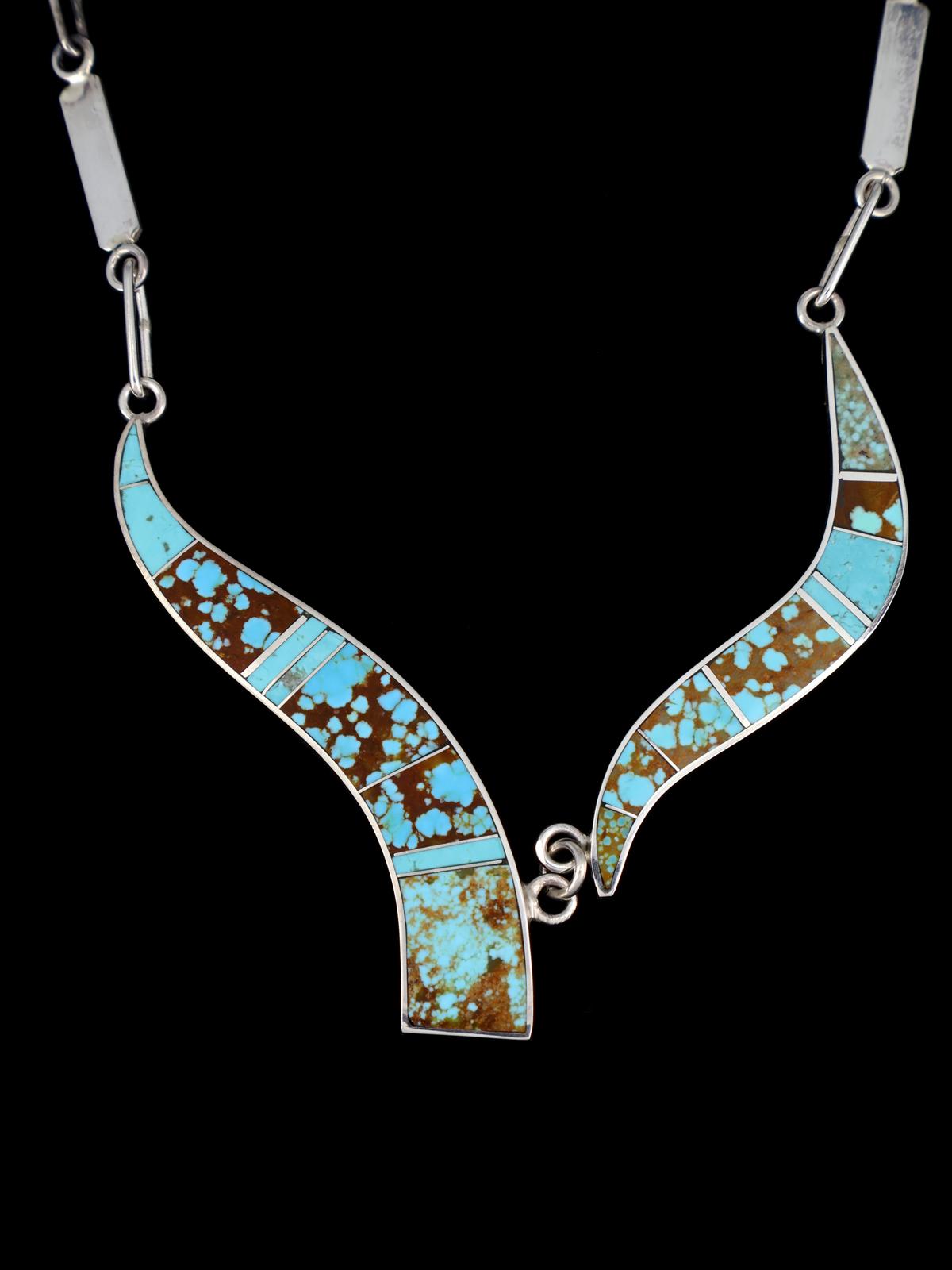 Navajo Inlay Turquoise Sterling Silver Necklace
