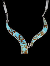 Navajo Inlay Turquoise Sterling Silver Necklace