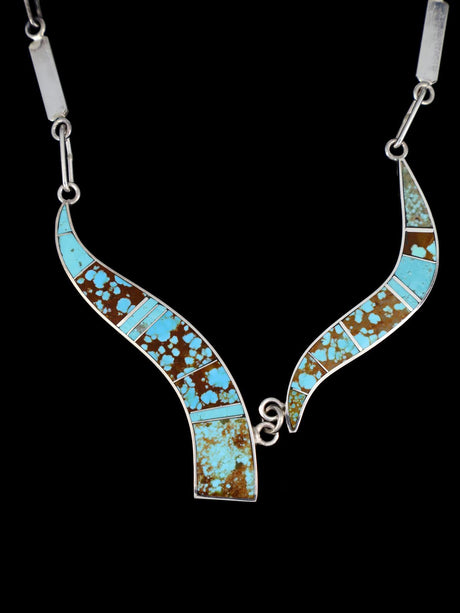 Navajo Inlay Turquoise Sterling Silver Necklace