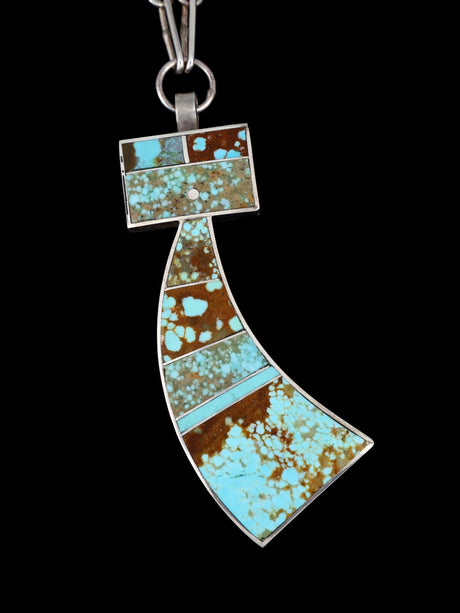 Navajo Inlay Turquoise Inlay Yei Figure Necklace