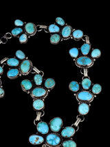 Navajo Sterling Silver Carico Lake Turquoise Lariat Necklace