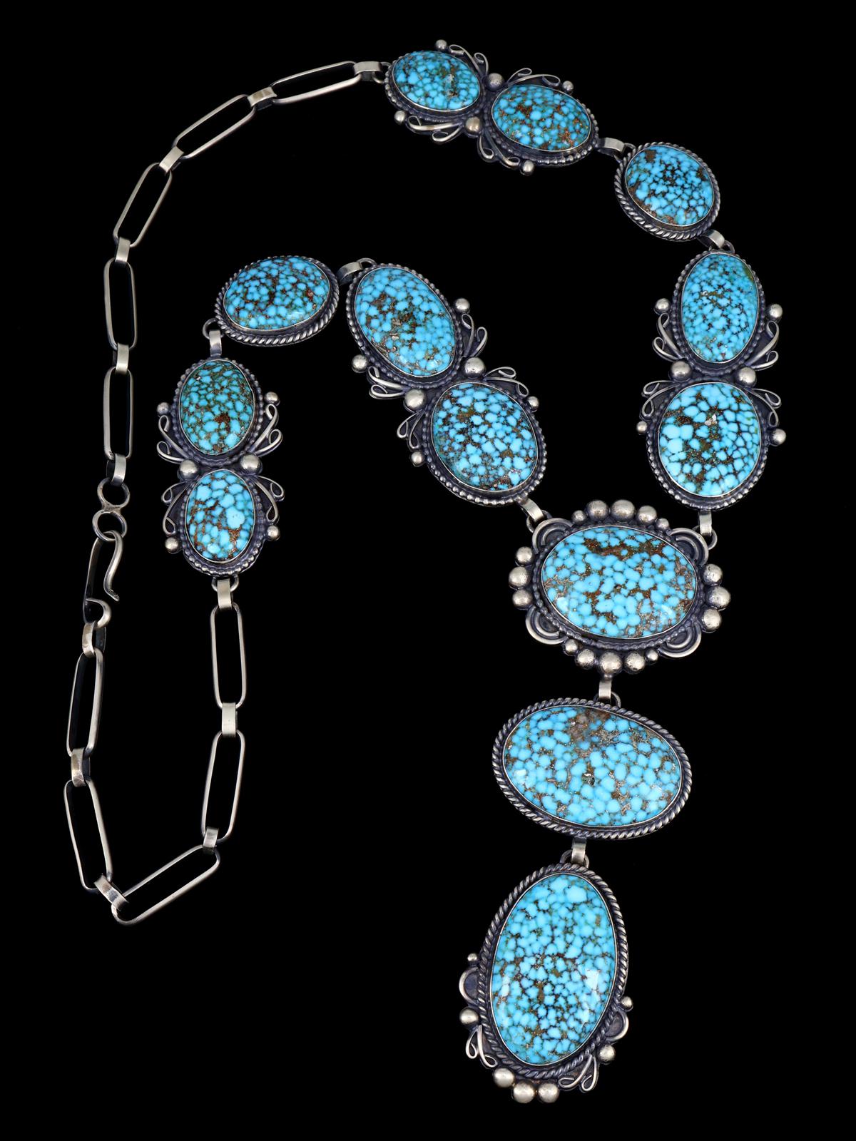 Native American Jewelry Kingman Turquoise Lariat Necklace