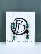 18" Native American Turquoise and Onyx Beaded Choker Necklace Set