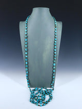 72" Extra Long Native American Jewelry Single Strand Turquoise Necklace