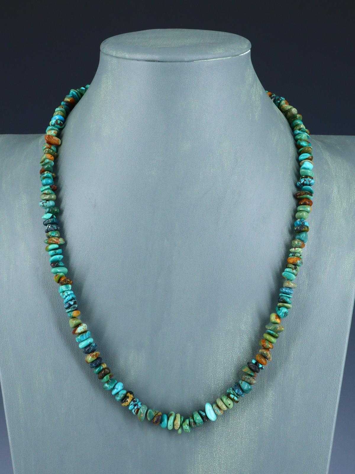 22" Native American Jewelry Single Strand Turquoise Nugget Necklace