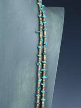 80" Extra Long Native American Jewelry Single Strand Turquoise Necklace