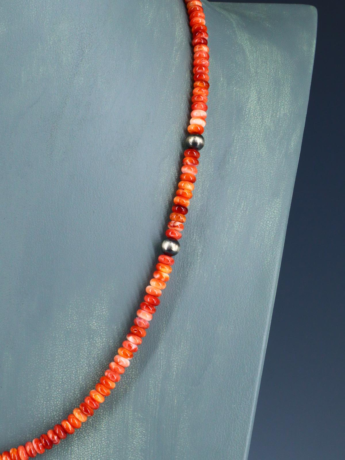 Native American Jewelry Single Strand Spiny Oyster Necklace