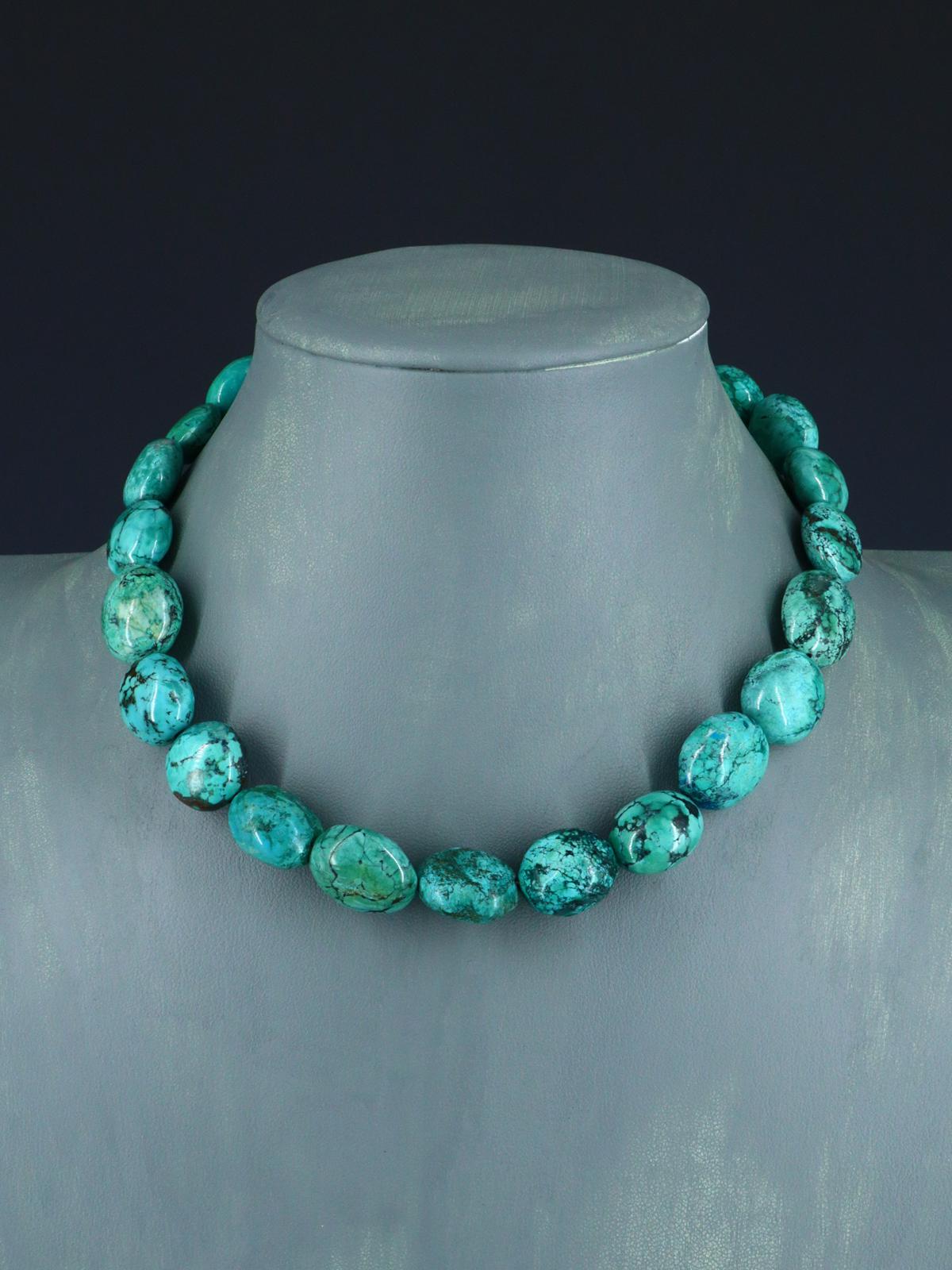 Native American Jewelry Single Strand Turquoise Choker Necklace