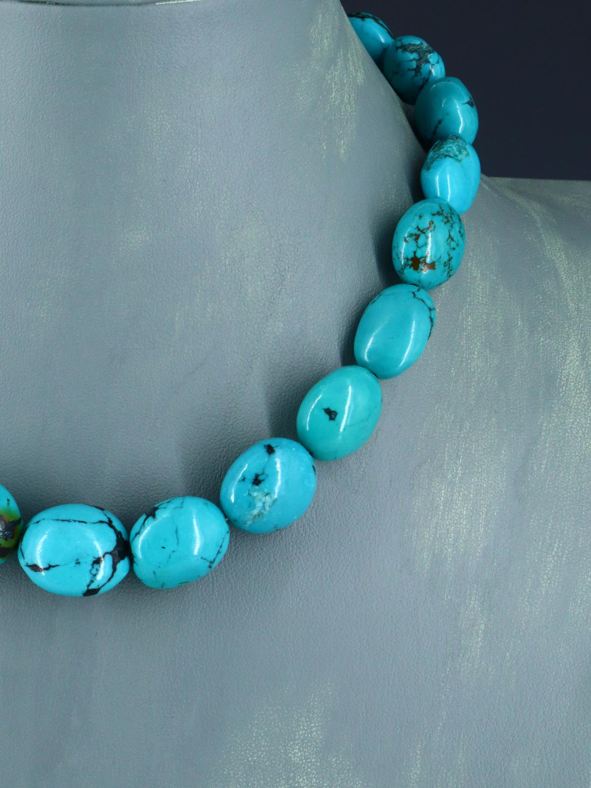 Native American Jewelry Single Strand Turquoise Choker Necklace