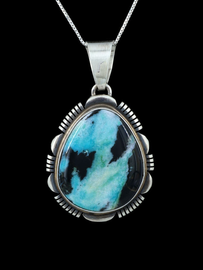Navajo Jewelry Sterling Silver Opalized Petrified Wood Pendant - PuebloDirect.com