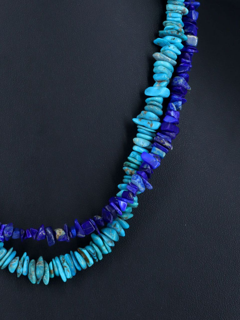 Native American Jewelry Turquoise and Lapis Necklace - PuebloDirect.com