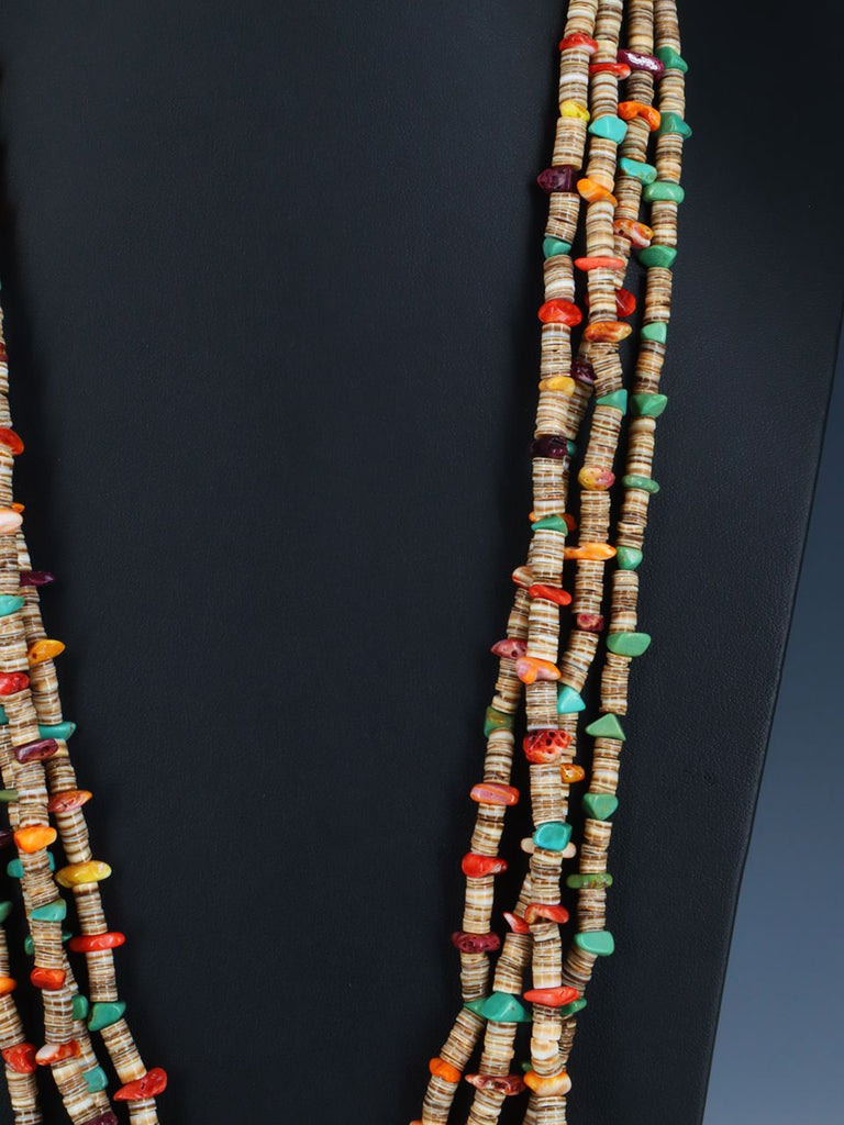 Native American Shell Heishi Four Strand Necklace - PuebloDirect.com