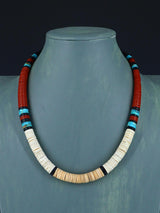 Santo Domingo Shell Heishi and Pipestone Necklace