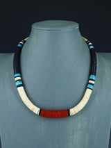 Santo Domingo Shell Heishi and Pipestone Necklace
