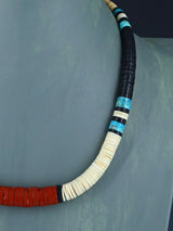 Santo Domingo Shell Heishi and Pipestone Necklace