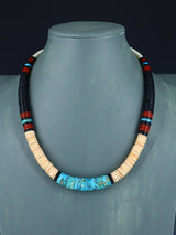 Santo Domingo Shell Heishi and Turquoise Necklace