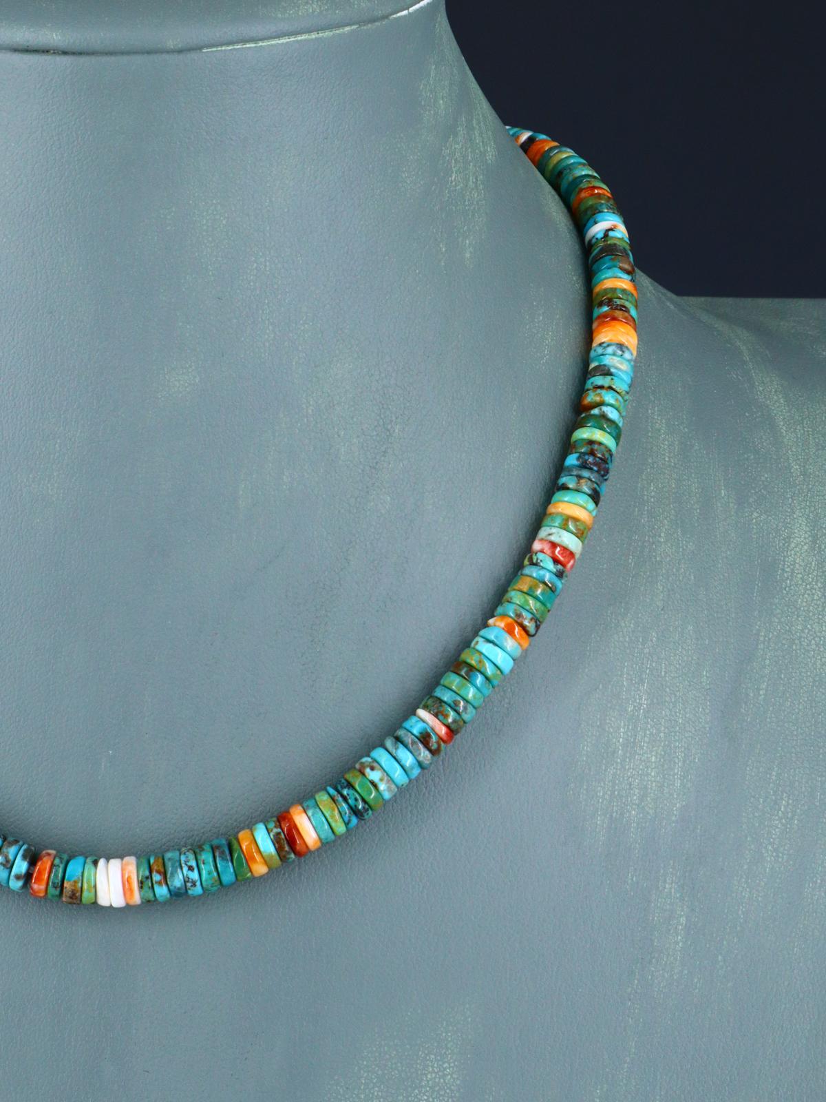 Native American Spiny Oyster and Turquoise Necklace