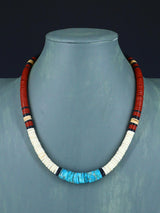 Santo Domingo Shell Heishi and Turquoise Necklace