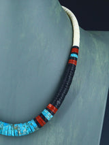 Santo Domingo Shell Heishi and Turquoise Necklace