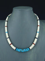 Santo Domingo Shell Heishi and Turquoise Necklace