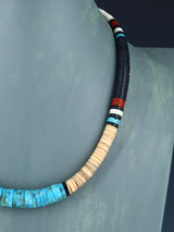 Santo Domingo Shell Heishi and Turquoise Necklace