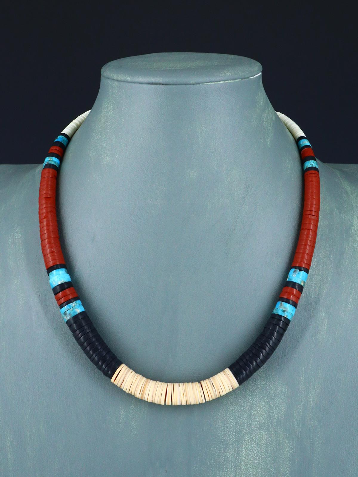 Santo Domingo Shell Heishi and Turquoise Necklace
