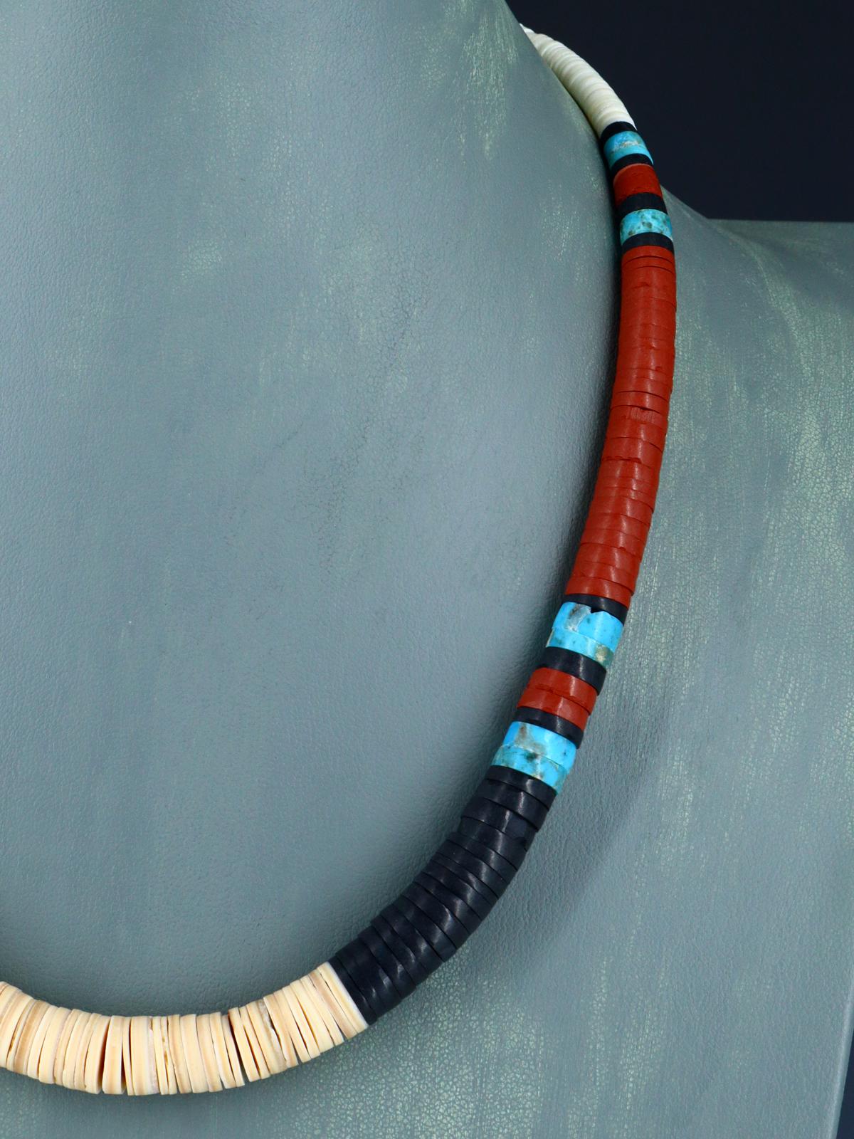 Santo Domingo Shell Heishi and Turquoise Necklace