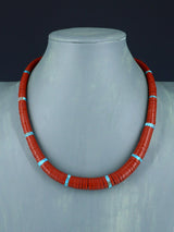 Santo Domingo Shell Pipestone and Turquoise Necklace