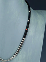 Native American Jewelry Two Strand Black Jet Necklace