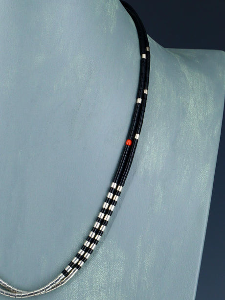 Native American Jewelry Two Strand Black Jet Necklace
