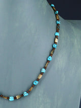 Native American Turquoise and Abalone Single Strand Necklace