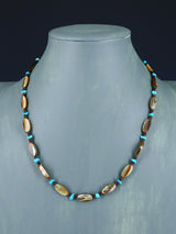 Native American Turquoise and Abalone Single Strand Necklace
