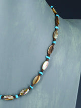 Native American Turquoise and Abalone Single Strand Necklace