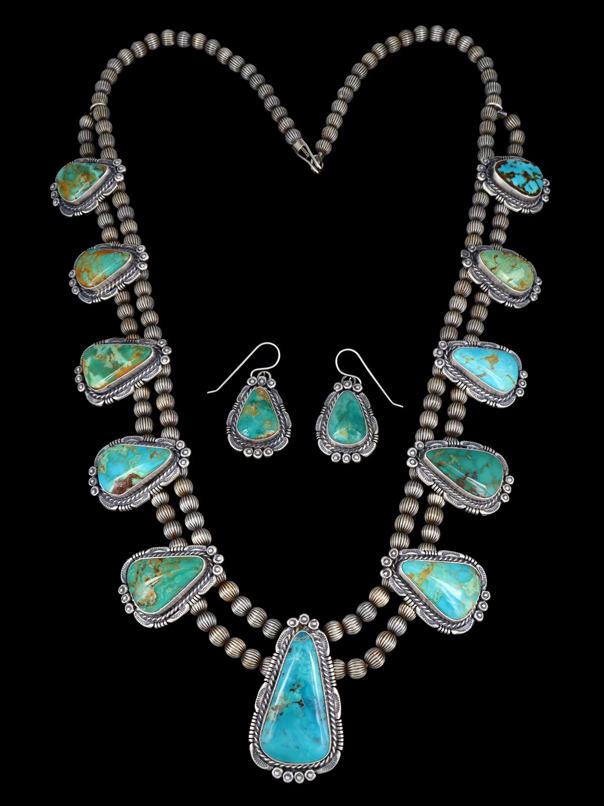 Navajo Jewelry Royston Turquoise Necklace and Earrings Set