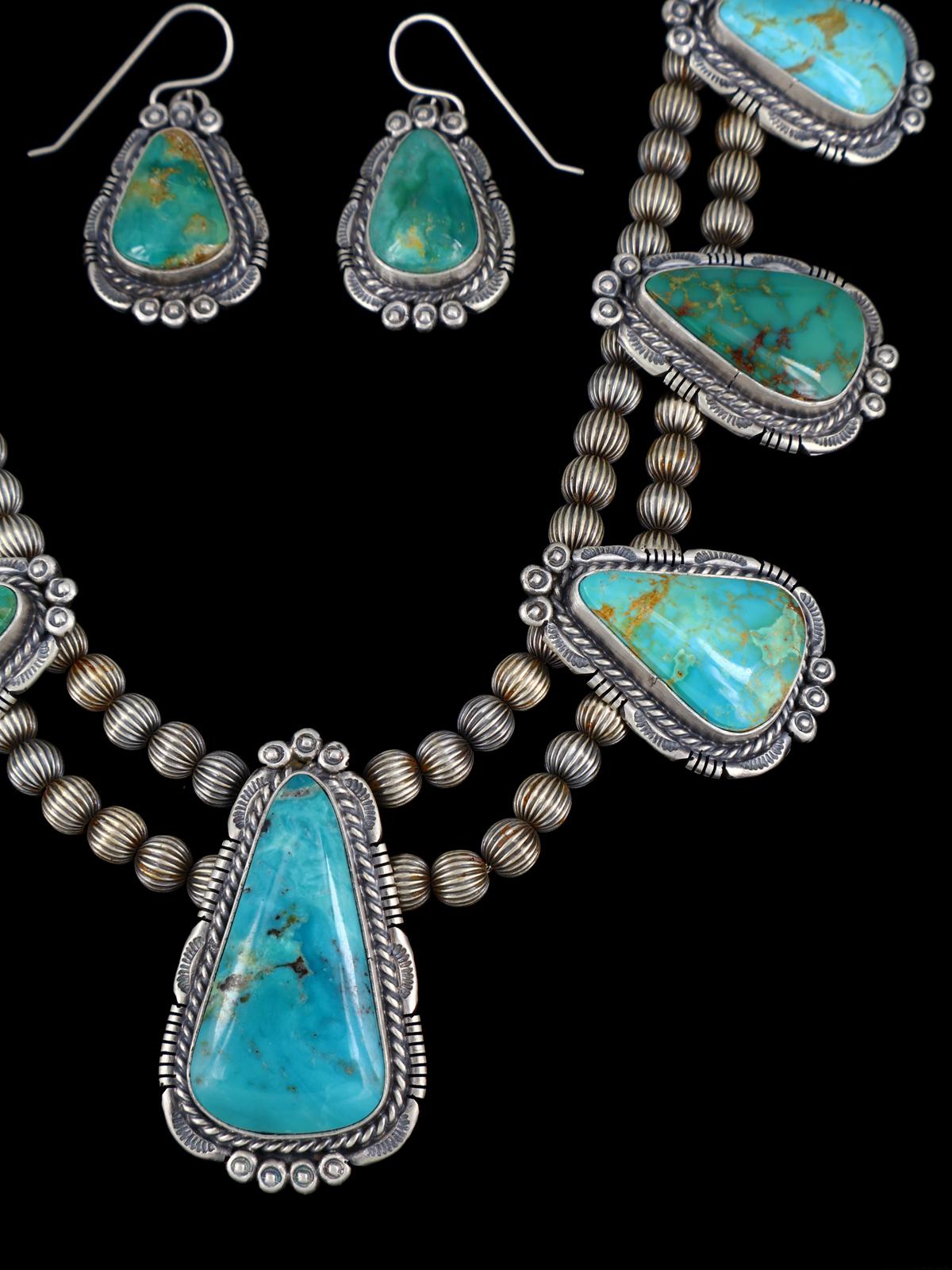 Navajo Jewelry Royston Turquoise Necklace and Earrings Set