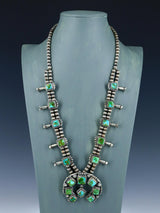 Sonoran Gold Turquoise Sterling Silver Squash Blossom Necklace Set