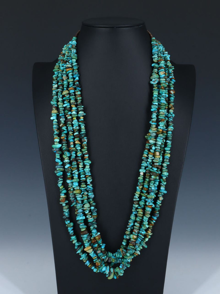 Large Native American Sterling Silver Natural Royston Turquoise Necklace -  PuebloDirect.com