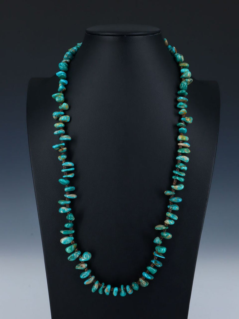 27" Native American Jewelry Fox Turquoise Necklace - PuebloDirect.com