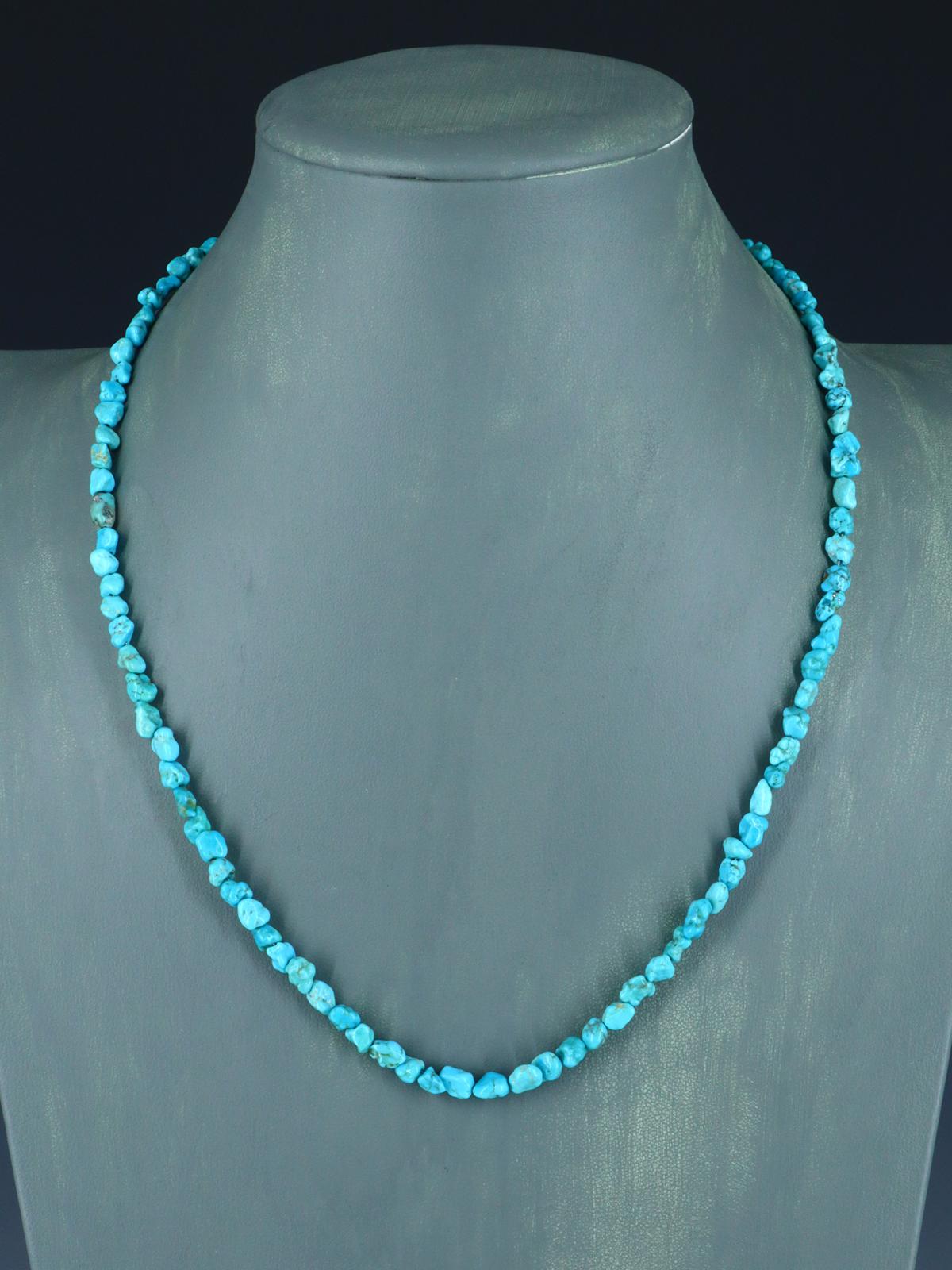 Navajo 21" Single Strand Sleeping Beauty Turquoise Necklace
