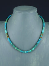 18" Navajo Single Strand Polychrome Turquoise Necklace