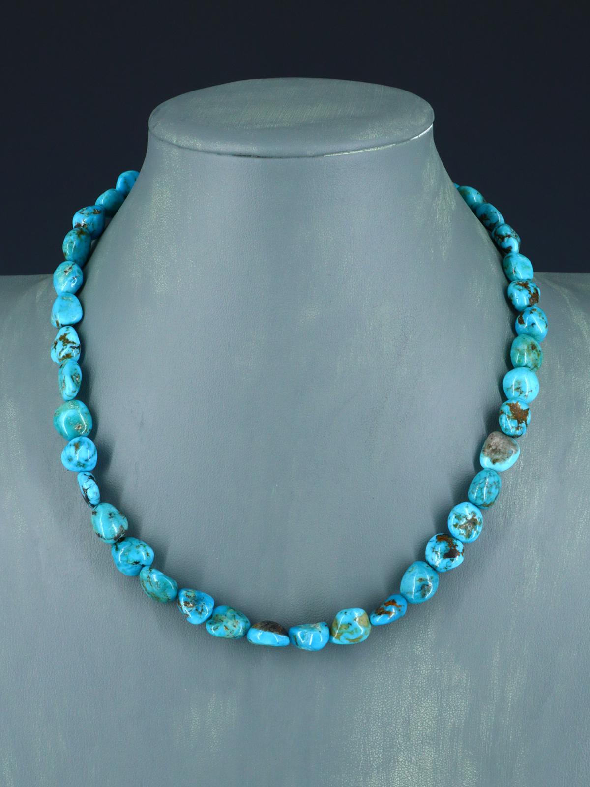 19" Navajo Single Strand Turquoise Nugget Necklace