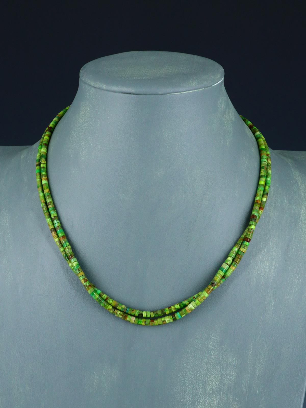 17" Native American Two Strand Mojave Turquoise Necklace