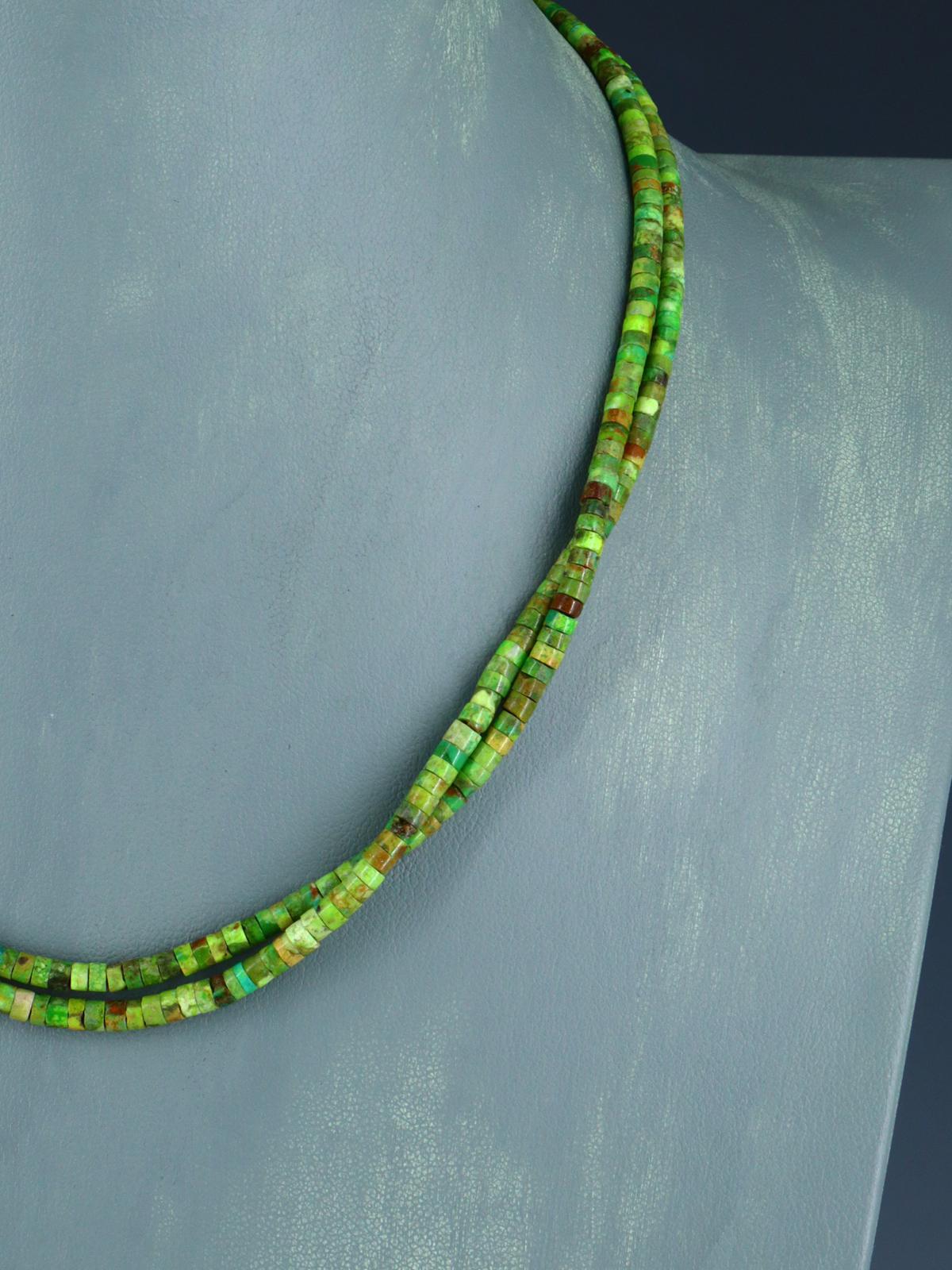 17" Native American Two Strand Mojave Turquoise Necklace