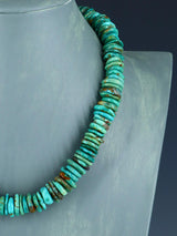 19" Navajo Single Strand Green Turquoise Necklace