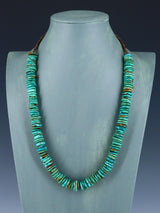 24" Navajo Single Strand Green Turquoise Necklace