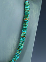 24" Navajo Single Strand Green Turquoise Necklace