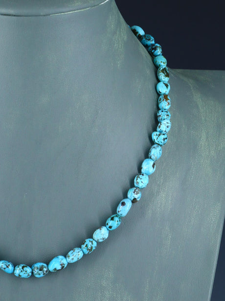 18" Navajo Single Strand Turquoise Nugget Necklace