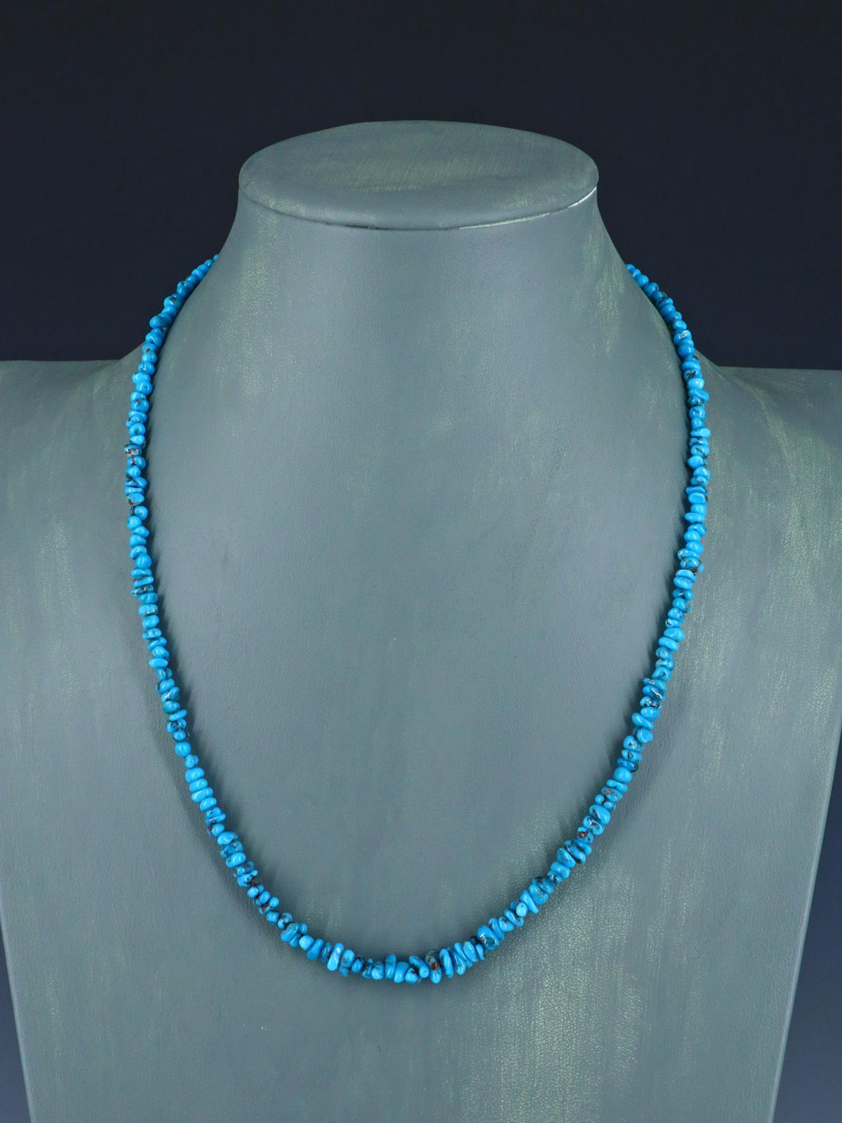 21" Navajo Single Strand Egyptian Turquoise Necklace