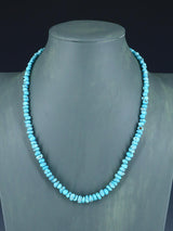 20" Navajo Single Strand Natural Lone Mountain Turquoise Necklace